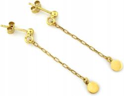 Lovrin 925-ös ezüst, aranyozott, lógós fülbevaló hosszú lánccal és karikákkal