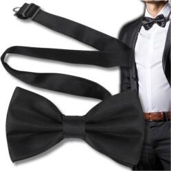 EdiBazzar Csokornyakkendő Fekete Férfi Állítható Csokornyakkendő Elegáns Klasszikus Csokornyakkendő Sima (Czarna muszka męska klasyczna mucha)