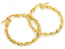 Lovrin Ezüstözött, aranyozott, csavart karika fülbevaló, 32 mm, 3, 65 g, 925-ös finomságú, ajándéknak is kiváló