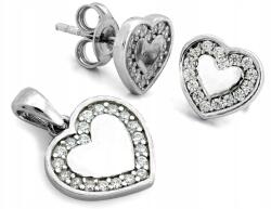 Lovrin 925-ös ezüst szett: finom fülbevaló és szív alakú medál ajándékba (Lovrin)