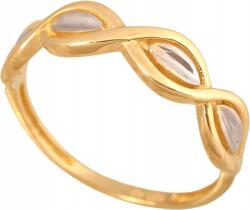 Lovrin Arany gyűrű 585 sárga és fehér arany fonott fényes minta ajándék (Jubiler Lovrin)