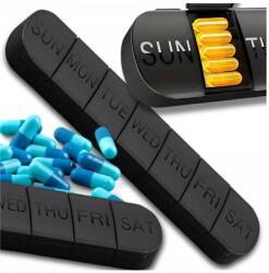  Doboz 7 Napos Rendszerező Fekete Heti Gyógyszer Tabletta Tároló Kazetta (Pudełko 7 dni organizer tygodniowy na leki)