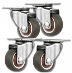  64mm-es kerekek bútorokhoz futógörgő szett 4db-os forgó görgő asztal gumi (Kółka 64mm do mebli zestaw 4szt kółko gumowe)