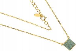 Lovrin Ezüstözött, 925-ös ezüst nyaklánc, négyzet alakú türkizzel, 2, 66g, elegáns, divatos design (Lovrin 52905)