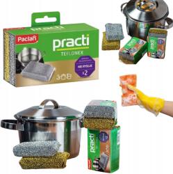 Paclan Teflonex Konyhai Szivacs Edénymosogatáshoz, 2 Darabos Készlet, Ezüst És Arany Színben (5900942137206)