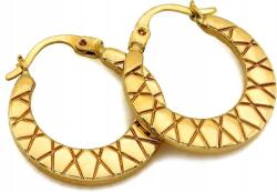  Arany fülbevaló 585 karátos, szélesített, díszített karika, tökéletes ajándék, 14K (KL_11764_585)