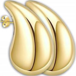  Arany színű, 316L sebészeti acél Fülbevaló 18K arannyal futtatott, lógós, csepp alakú