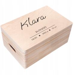 Creative Deco Fából készült doboz gyermeknek névvel, ajándék születésre, első születésnapra, 30x20 cm (JANCDSD130CUSTOMSTARSIMPLEFBM)