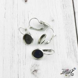  Francia kapcsos fülbevaló alap, orvosi fém, belső: 12 mm (1 pár)