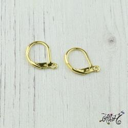 Orvosi fém arany, francia kapcsos fülbevaló alap (1 pár)