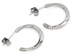 Lovrin Ezüst nyitott karika fülbevaló cirkóniákkal 925 2.10g divatos minta, ajándéknak is kiváló