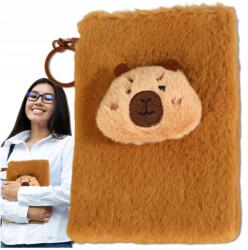  Jegyzetfüzet Tervező Kulcstartó A7 Vonalas Plüss Napló Kapibarával (Notes A7 Planer Notatnik z brelokiem pluszowy)