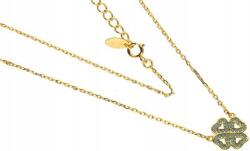 Lovrin Ezüstözött, 925-ös ezüst nyaklánc négylevelű lóherével, türkizzel, elegáns, divatos mintával (Lovrin 52907)