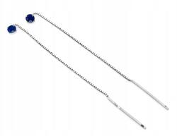 Lovrin 925-ös ezüst fülbevaló kék kővel, 0, 84g, átfűzős, elegáns (55149812)