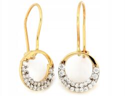 Lovrin Arany fülbevaló 585-ös karikán, finom, apró karikák cirkónia kövekkel díszítve, 14k (Lovrin)