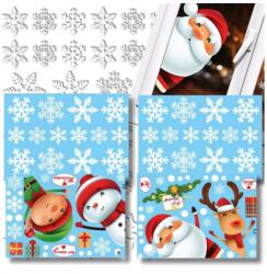  Matricák 4 db-os ablakmatrica szett karácsonyi díszek színes (Zestaw 4 arkuszy naklejek na okno szybę)