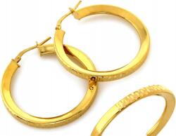 Lovrin Ezüst fülbevaló, 925-ös, aranyozott, karika, feltűnő, széles, vastag, 36 mm-es, divatos