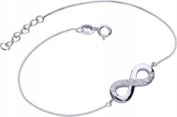 Lovrin 925-ös ezüst karkötő végtelen jellel, cirkónia kövekkel, modern divatos modell (Lovrin 51547)