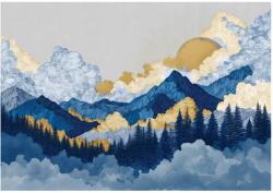 Wallarena Fotótapéta Hegyek Erdő Akvarell Hálószoba Nappali Tapéta Flizelina 250x175 (FOTOTAPETA NA FLIZELINIE 16137VX5)