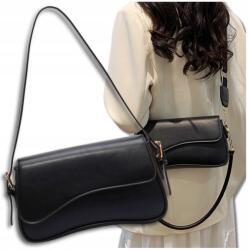 Bad&Bags Női Fekete Válltáska Postás Táska Bőr Kicsi Tágas Elegáns (Torebka damska listonoszka na ramię elegancka)