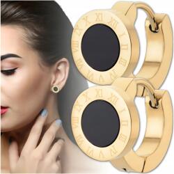 EdiBazzar Arany színű karika Fülbevalók 316L sebészeti acélból, 18K arannyal bevonva, lógós