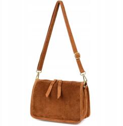 Beltimore Bőr postás táska női velúr láda (B64camel)