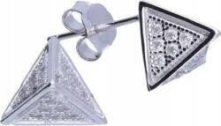 Lovrin Ezüst fülbevaló 925 háromszög cirkóniákkal 1, 75g divatos design bedugós ajándék (Lovrin 47869)