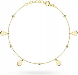 Lovrin Gyönyörű arany női karkötő gyémántozott golyókkal és lakattal, ajándék, 14 karátos (lovrin86552)