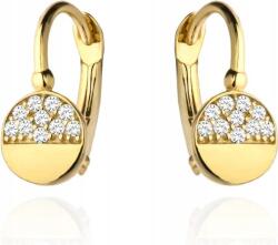 Lovrin Teljes karika fülbevaló 585, félig arany, félig cirkónia, tökéletes ajándék, 14K