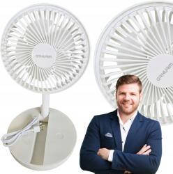 Lewer Asztali ventilátor, vezeték nélküli, akkumulátoros, Fehér Usb kábel (Wentylator biurkowy Biały PRO bezprzewodowy)