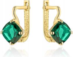 Lovrin Arany fülbevaló 585 világos zöld kvarc négyzet alakú, elegáns zárral (Lovrin)