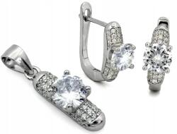 Lovrin Elegáns, 925-ös ezüst ékszerszett, gazdagon díszítve cirkónia kövekkel fülbevaló és medál (Lovrin)