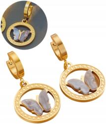  Arany színű retro Fülbevalók sebészeti acélból 316L, lógós, 18K arannyal bevonva, boho stílus