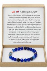  Zenko Karkötő természetes csíkos achátból Unisex Szuper ajándékok (T1)