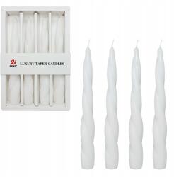 Spirális Kúpos Gyertyák Illatmentes Dekorációs Fehér 19 cm 4 db (B0C9M83H6W)