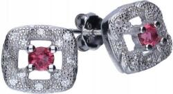 Lovrin Ezüst fülbevaló 925 rózsaszín cirkónia kövekkel 1, 75g eredeti női ajándék (Lovrin 47594)