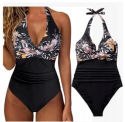 SNM Karcsúsító Egyrészes Női Fürdőruha Push Up XL-es Méret (P123 KWIATY XL)