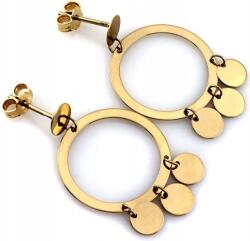 Lovrin Arany fülbevaló 585 karika függő lemezkékkel, elegáns ajándéknak 14k (Lovrin)