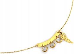 Lovrin Arany nyaklánc 585 cirkóniákkal és szárnnyal r42 divatos minta ajándékba 14k