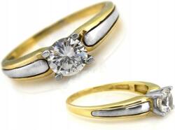 Lovrin Klasszikus arany gyűrű 585 eljegyzési cirkónia köves, 18-as méretben, aranyból