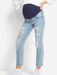 Bonprix 52-ES Kismama Farmernadrág Dekoratív Kopásokkal