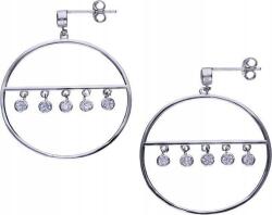 Lovrin Ezüst 925 fülbevaló, bedugós, kör alakú, cirkónia kövekkel, 2 divatos mintával, ajándéknak (Lovrin 46495)
