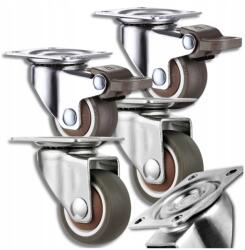  64mm-es kerekek bútorhoz görgő szett fékkel forgó gumi kerék 4db (Kółka 64mm do mebli zestaw z hamulcem kółko)
