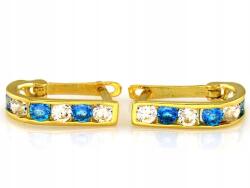 Lovrin Elegáns, 585-ös arany fülbevaló kék cirkónia kövekkel, 1.02g súlyú, gyermek (43791965)