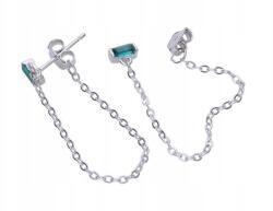 Lovrin 925-ös ezüst fülbevaló láncokkal és cirkónia kövekkel, egyedi design, ajándéknak is kiváló, stekkeres (Lovrin 63055)