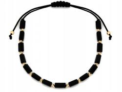 Lovrin Női karkötő 585 14k arany 0.58g fekete kövek zsinór állítható (61306673)