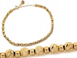 Lovrin 585-ös sárga arany karkötő gyémánt golyókkal, 6, 12g, 22cm (62107801)