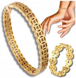  Arany színű ékszerszett sebészeti acélból: gyűrű és arany színű karkötő (Zestaw biżuterii złoty stal chirurgiczna)