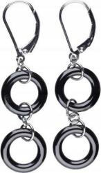 Lovrin Ezüst fülbevaló 925 fekete karika körök 4, 59g egyedi minta ajándékba (Lovrin 49270)