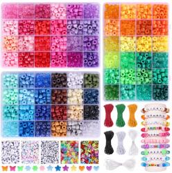 Uxxu 4700 db, 72 színű Pony Gyöngyök Szivárvány Kandi gyöngy készlethez (202407)